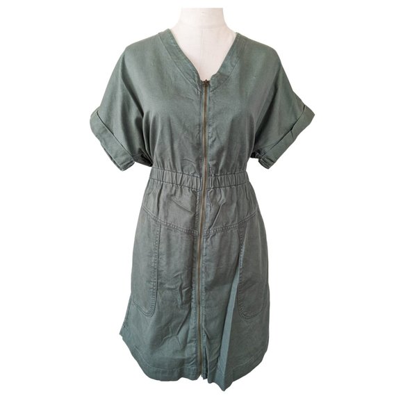 Universal Thread Dresses & Skirts - UNIVERSAL THREAD Olive Zip Utility Boiler Dress Size XL